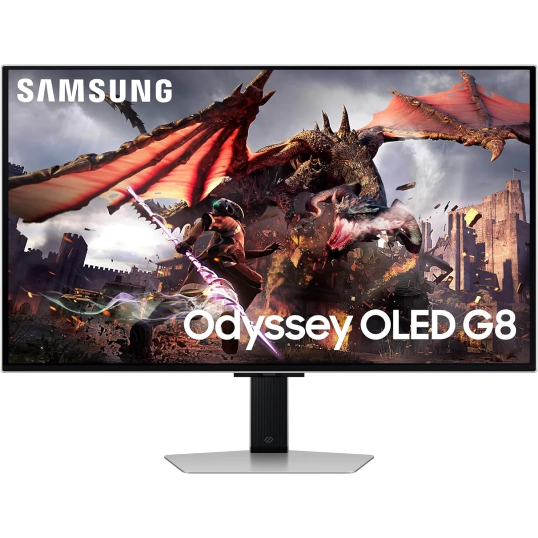SAMSUNG Odyssey OLED G8 32" (G80SD) 4K UHD Smart 240Hz 0.03ms HDR10 G-Sync Compatible Glare-Free Display Gaming Hub Sleek Metal Design - Black