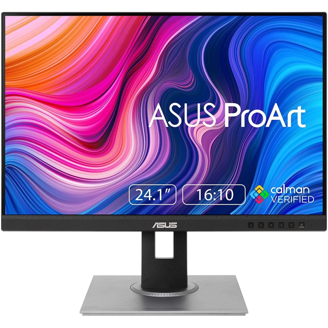 ASUS PROART 24 "IPS PA248QV WUXGA 16:10 شاشة 100 ٪ SRGB/REC.709 ΔE <2 ، IPS Calman التحقق من مضادات الإمالة الميل.