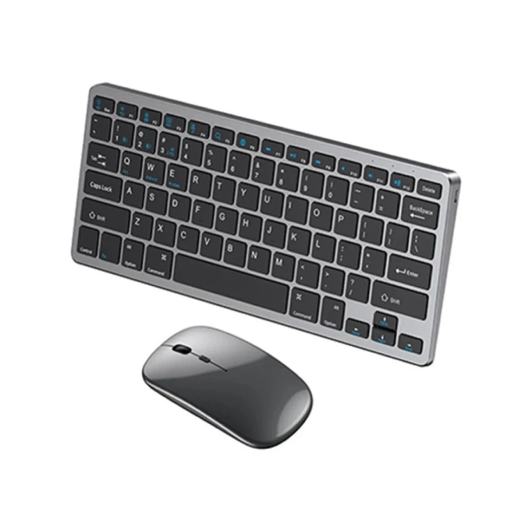 Coteci Dual Mode Wireless و Bluetooth Mouse و Keyboard Combo English Layout - Gray