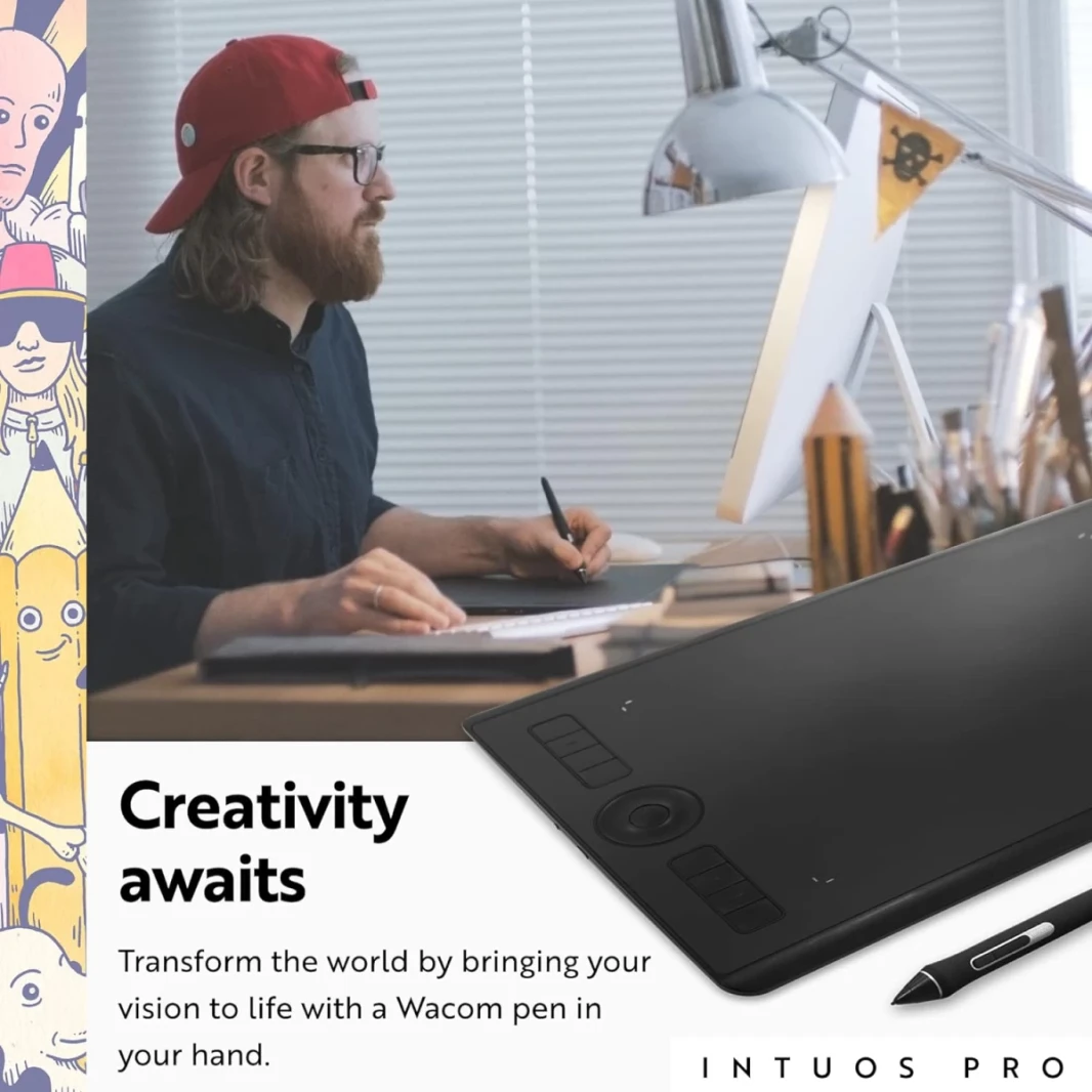 WACOM Intuos Pro الرسومات الكبيرة Bluetooth الرسم الجهاز اللوحي 8
