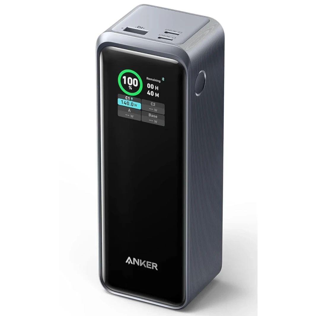 Anker Prime Power Bank ، 27،650mAh 3-Port 250W شاحن محمول للسفر ، تطبيق TSA-Aproved ، Smart ، لـ MacBook Pro/Air ، iPhone 16/15/14 ، Samsung ، أجهزة الكمبيوتر المحمولة-Black