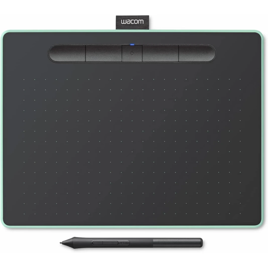 Wacom Intuos Medium Bluetooth Graphics رسم الكمبيوتر اللوحي المحمولة للمعلمين والطلاب والمبدعين 4 قابلة للتخصيص لـ Chromebook Mac OS Android & Windows - Black