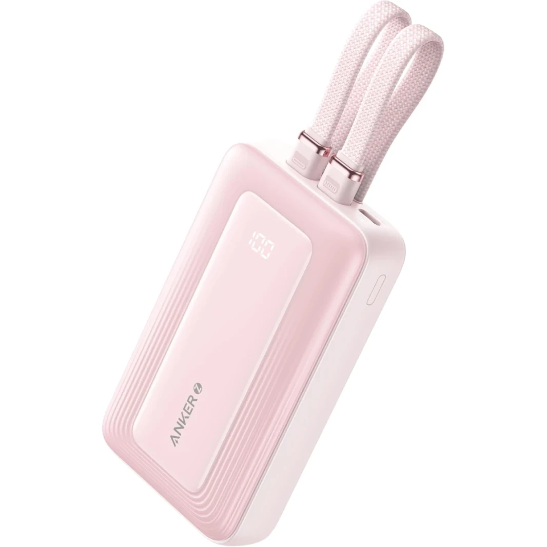 Anker Zolo Power Bank ، شاحن محمول سريعًا بحجم 20.000 مللي أمبير في الساعة 30،000 مللي أمبير كحد أقصى مع كابلات Lightning معتمدة من USB-C و MFI ، USB-C & A ، حزمة البطارية لسلسلة iPhone 16/15 ، MacBook ، Galaxy-Purple