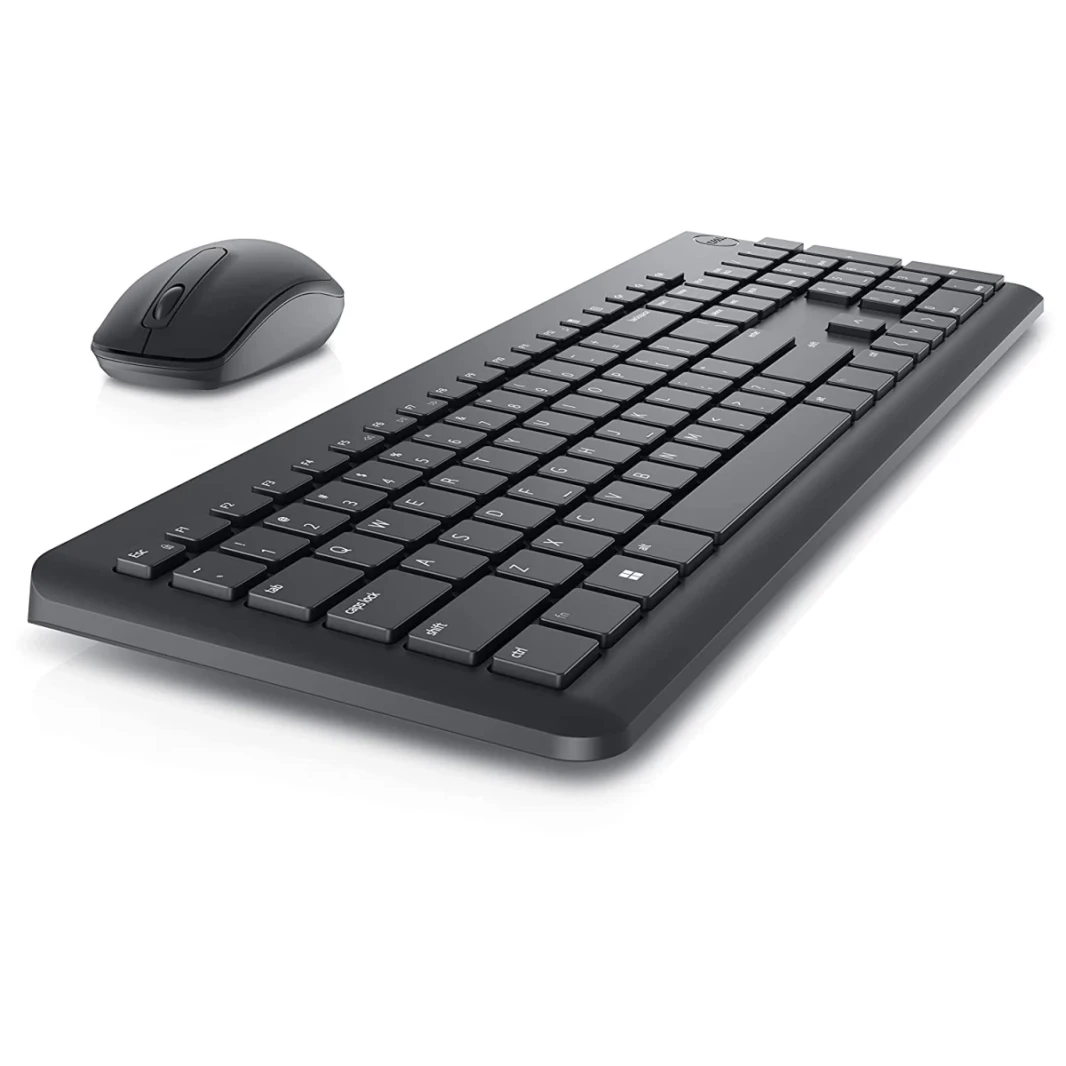 Dell KM3322W لوحة المفاتيح اللاسلكية والماوس المضادة للفرقة والمفاتيح المقاومة للانسكاب 36 شهرًا بطارية اللغة العربية / اللغة الإنجليزية