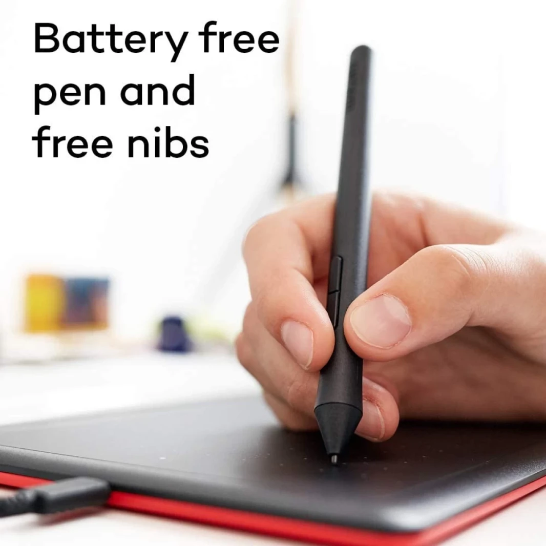 Wacom One by Wacom CTL -672 -N مثالية للعمل من Home & Remote Learning - يعمل مع Chromebook (متوسط) - أسود