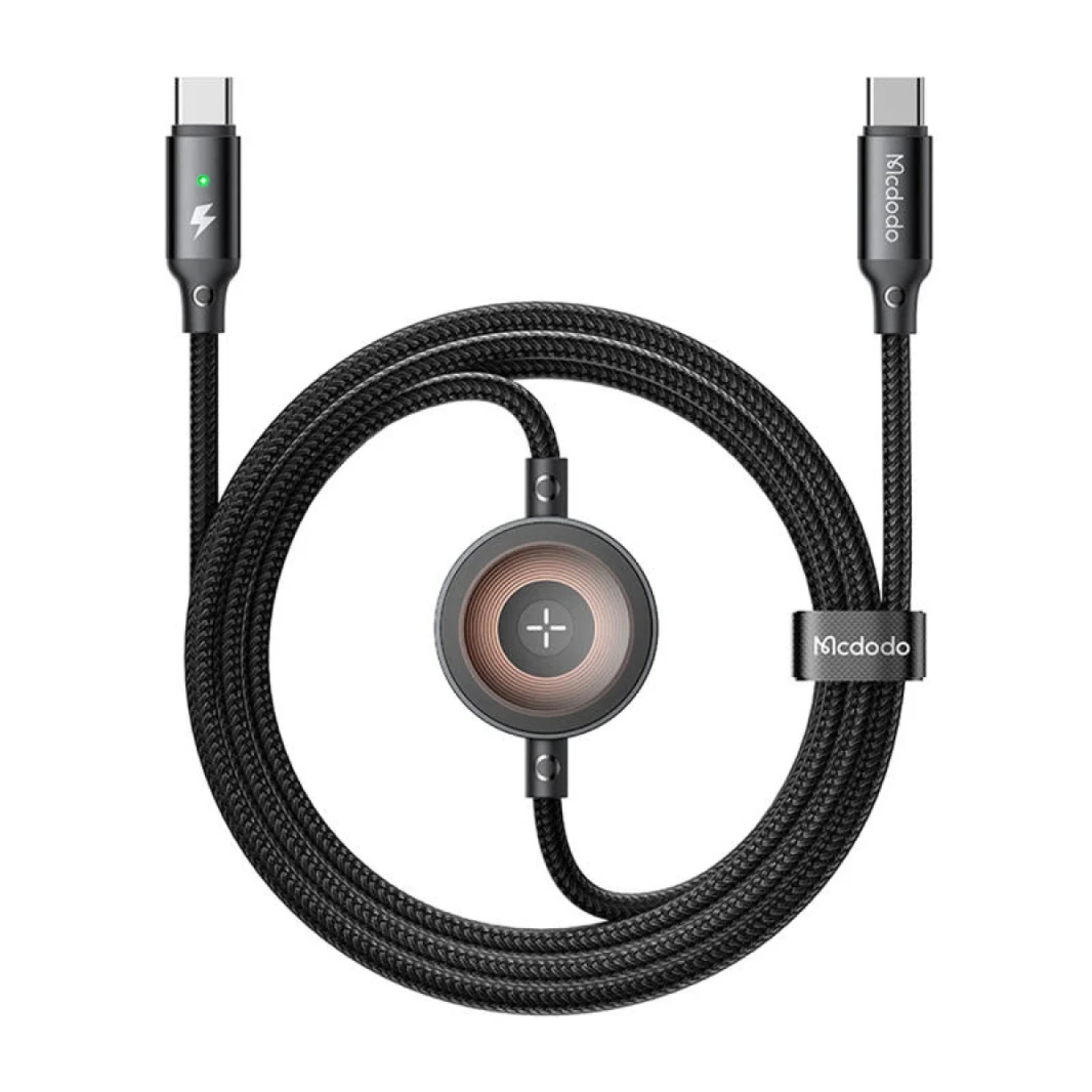 McDodo CA-2580 2-in-1 Cable Cable + Apple Watch Charger ، 60W ، 1.5m-Black