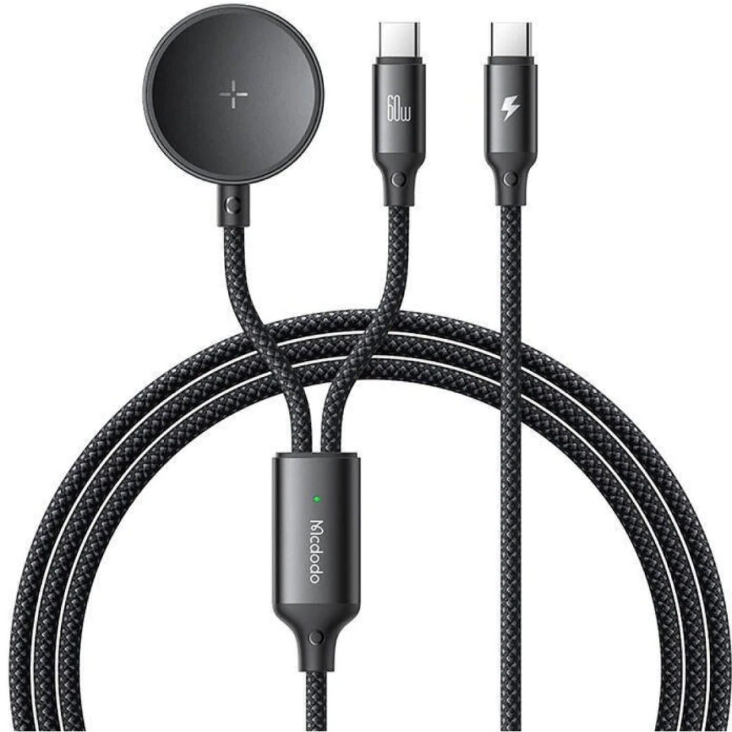 McDodo CA-4210 2-in-1 USB-C & Samsung Watch Charger 60W 1.2M-Black