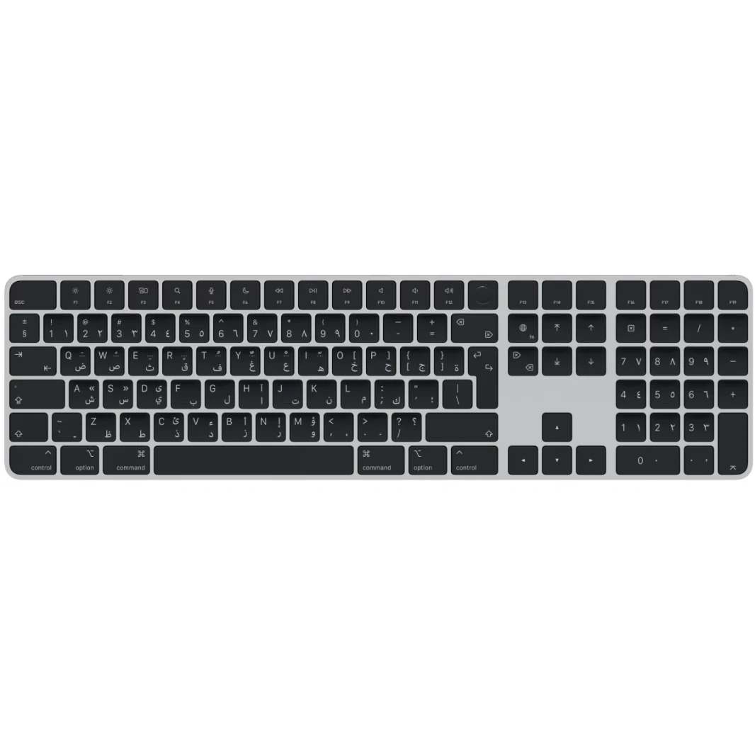 Apple Magic 2024 (USB–C) Keyboard with Touch ID and Numeric Keypad for Mac models with Apple silicon - Arabic - Black Keys