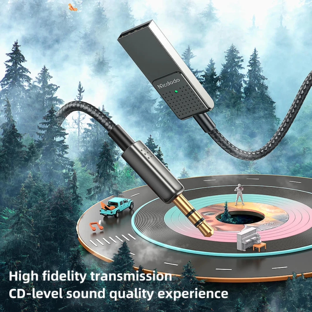 McDodo CA-8700 USB-A إلى AUX 3.5mm Bluetooth الصوت/كابل 1.7M كابل