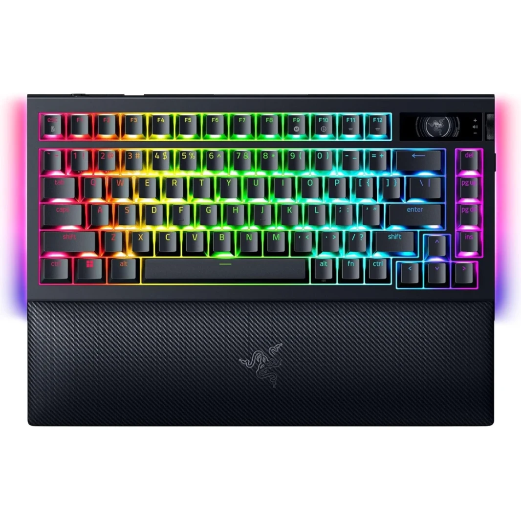 Razer Blackwidow V4 Pro 75 ٪ لوحة مفاتيح ألعاب ميكانيكية ، مفتاح ميكانيكي برتقالي اللمس Gen-3 ، قرص القيادة ، تخطيط اللغة الإنجليزية الأمريكية ، كابل من النوع C القابل للفصل ، الأسود