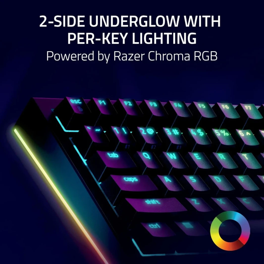 Razer Blackwidow V4 Pro 75 ٪ لوحة مفاتيح ألعاب ميكانيكية ، مفتاح ميكانيكي برتقالي اللمس Gen-3 ، قرص القيادة ، تخطيط اللغة الإنجليزية الأمريكية ، كابل من النوع C القابل للفصل ، الأسود