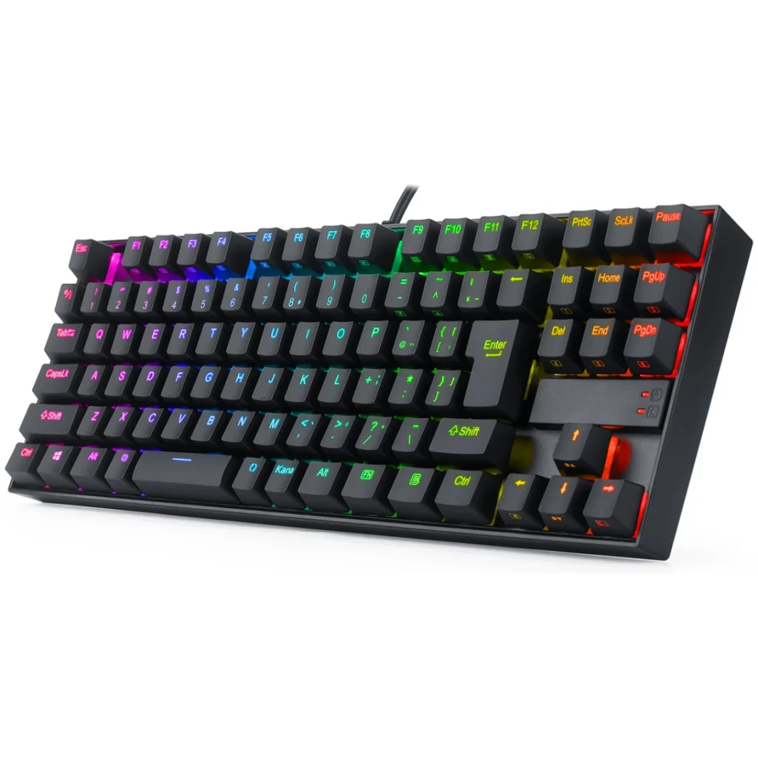 redragon K552 Kumara 87 Keys Mechanical Gaming Keyboard RGB LED LED Backleit Wired Wired Anti -Dust Proof Switches - Black