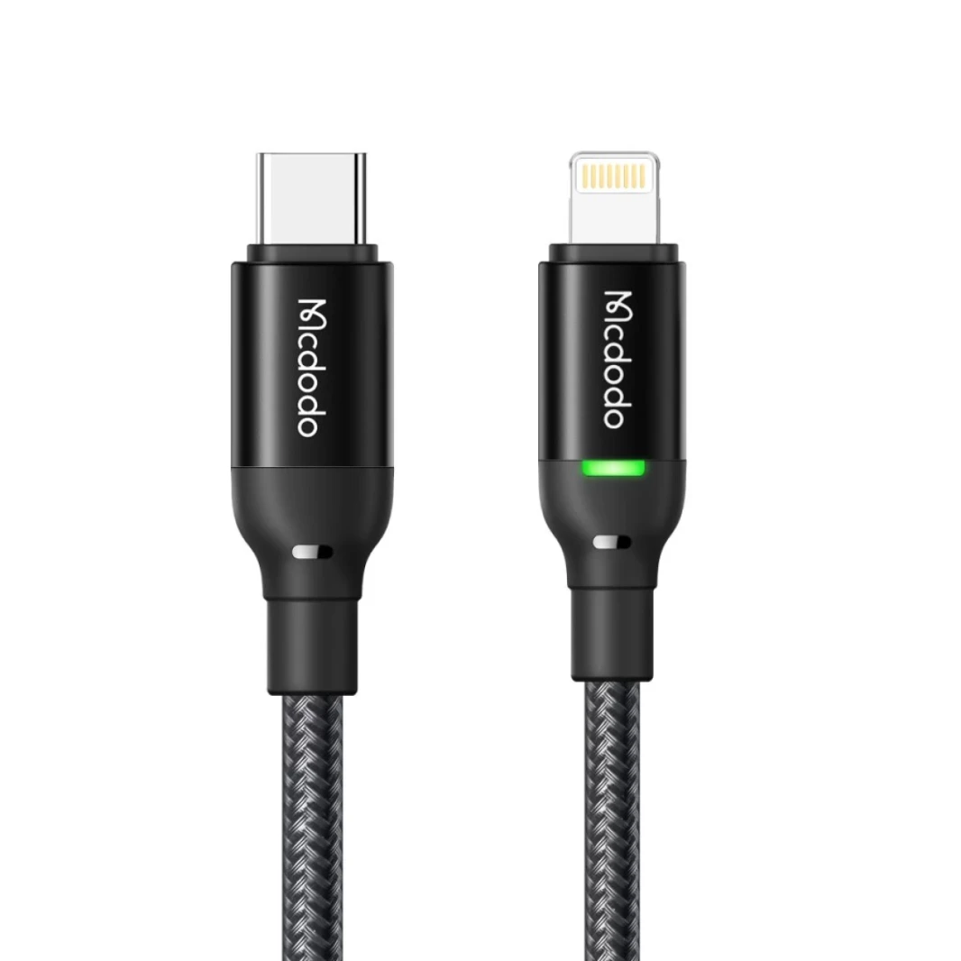 MCDODO CA -2720 36W PD Type -C إلى البيانات السريعة للبرق - شحن كابل 1.2 متر - أسود