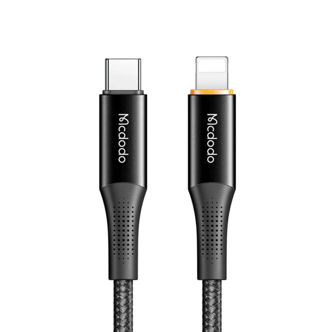 MCDODO CA-9960 Type-C to Lightning 1.2M PD20W Smart Indicator Light Fast Charging Data Cable Black