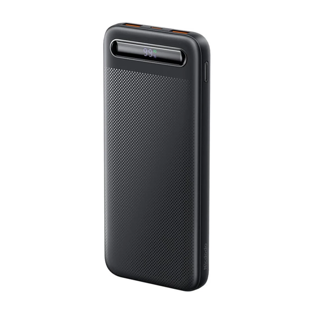 McDodo MC-3881 Power Bank مع Digital Display 10000mah USB-C ، 2x USB-A ، 22.5W-Black