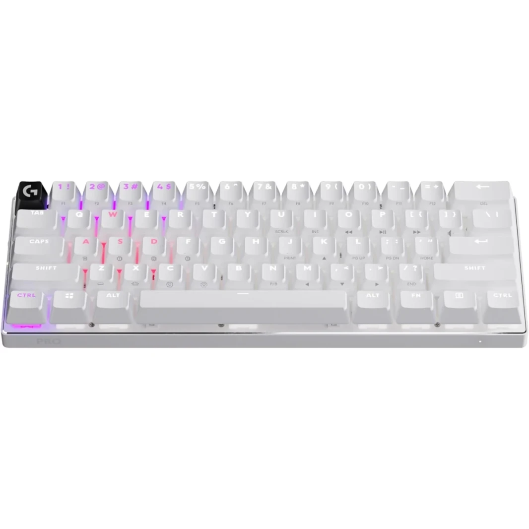 Logitech G Pro X 60 Lightspeed Wireless Ultra Compact TKL 60 ٪ Mechanical Lightsync RGB Dual -Shot PBT Keycaps GX Switches Pantical Switches - White