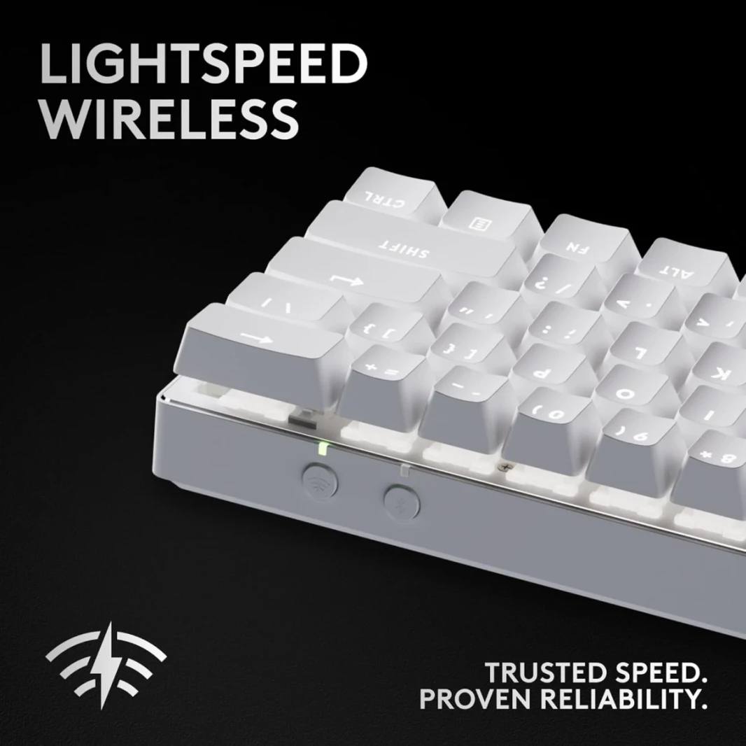 Logitech G Pro X 60 Lightspeed Wireless Ultra Compact TKL 60 ٪ Mechanical Lightsync RGB Dual -Shot PBT Keycaps GX Switches Pantical Switches - White