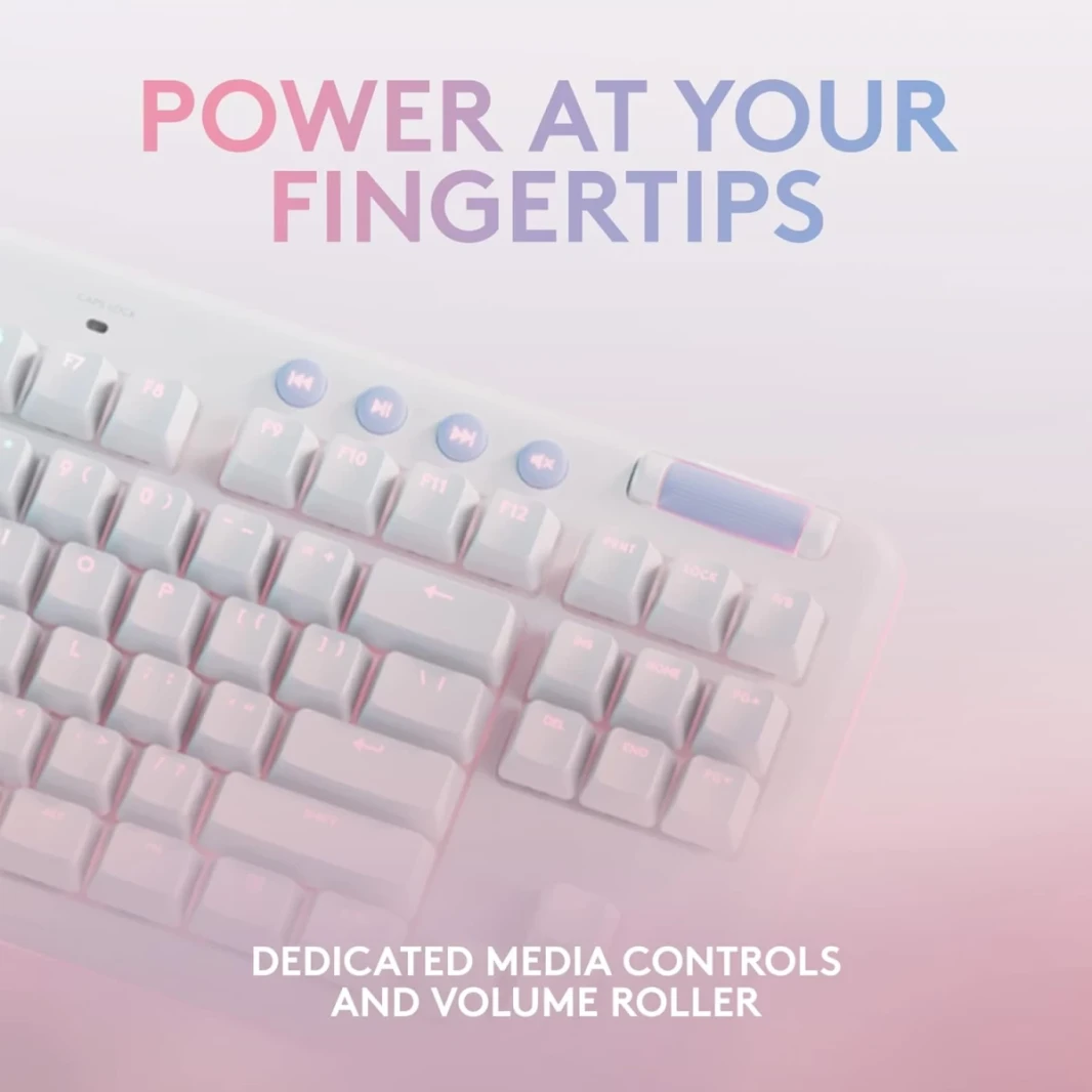Logitech G713 TKL Wired Mechanical LIGHTSYNC RGB Lighting Linear Switches (GX Red) & Keyboard Palm Rest PC and Mac Compatible - White Mist
