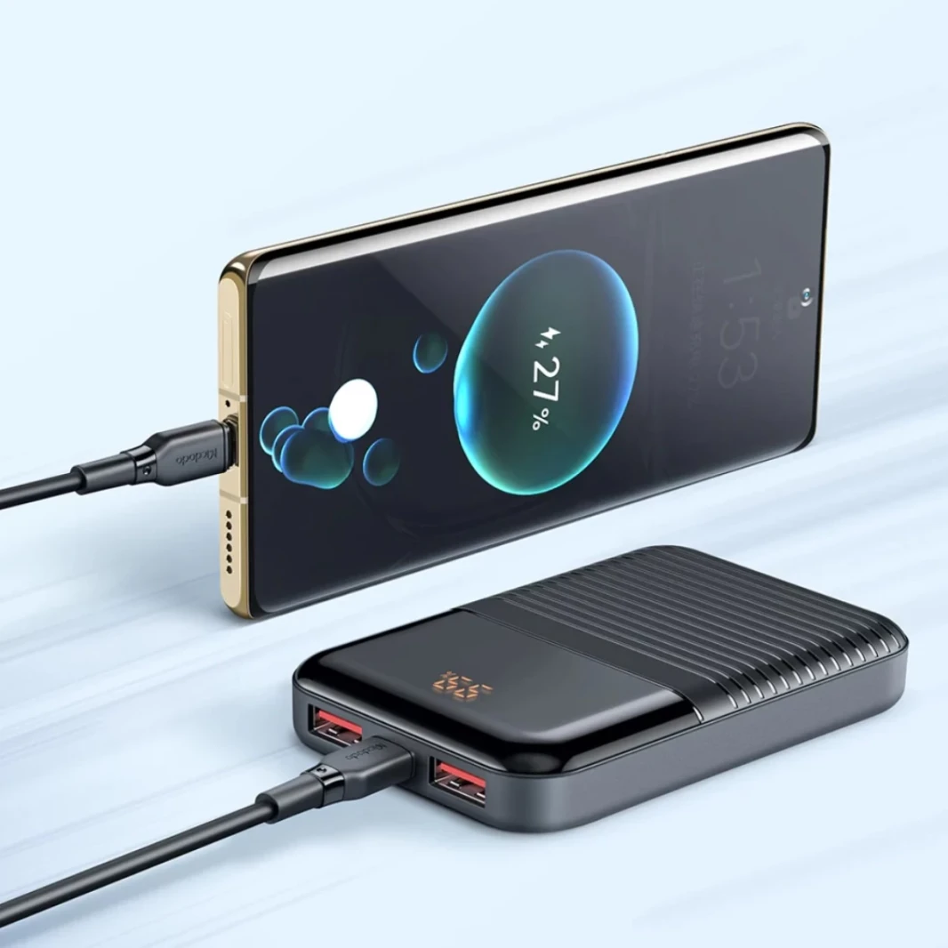 McDodo MC -5851 10000MAH Power Bank مع عرض رقمي 22.5W - أسود