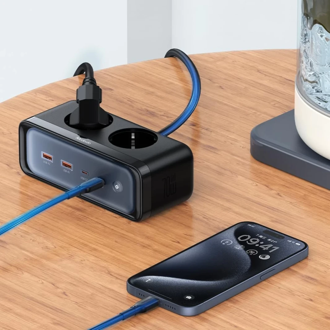 McDodo CH-4610 6 in 1 70W GAN POWER SCROP W/ 2 PD + 2 QC + 2 SOCKET SUPR FARCH شحن سريع في الاتحاد الأوروبي