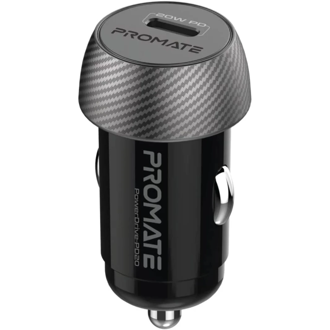 Promate PowerDrive-PD20 Super-Fast USB-C Char Charger Adapter 20W USB-C توصيل الطاقة-أسود