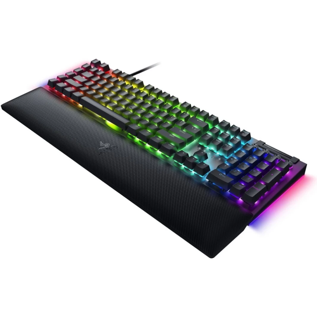 Razer Blackwidow V4 Mechanical 6 مفاتيح ماكرو مخصصة للمعصم المغناطيسي REST Doubleshot ABS مفاتيح أخضر - أسود