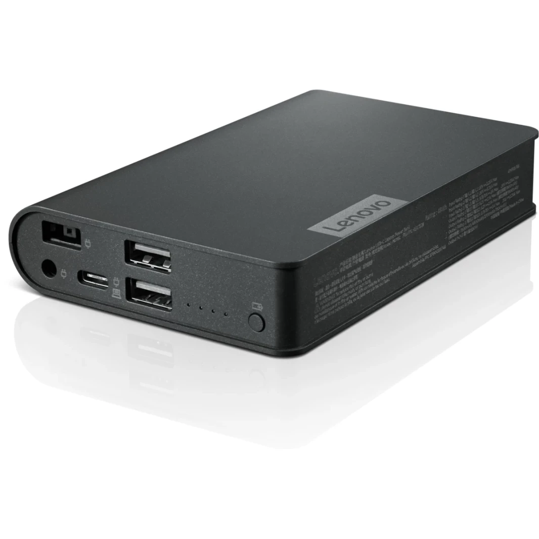 Lenovo USB-C Power Bank 14000mAh سعة البطارية شحن جهاز كمبيوتر محمول و 2 أجهزة محمولة ساعتين لشحن كامل 365 يومًا على استعداد