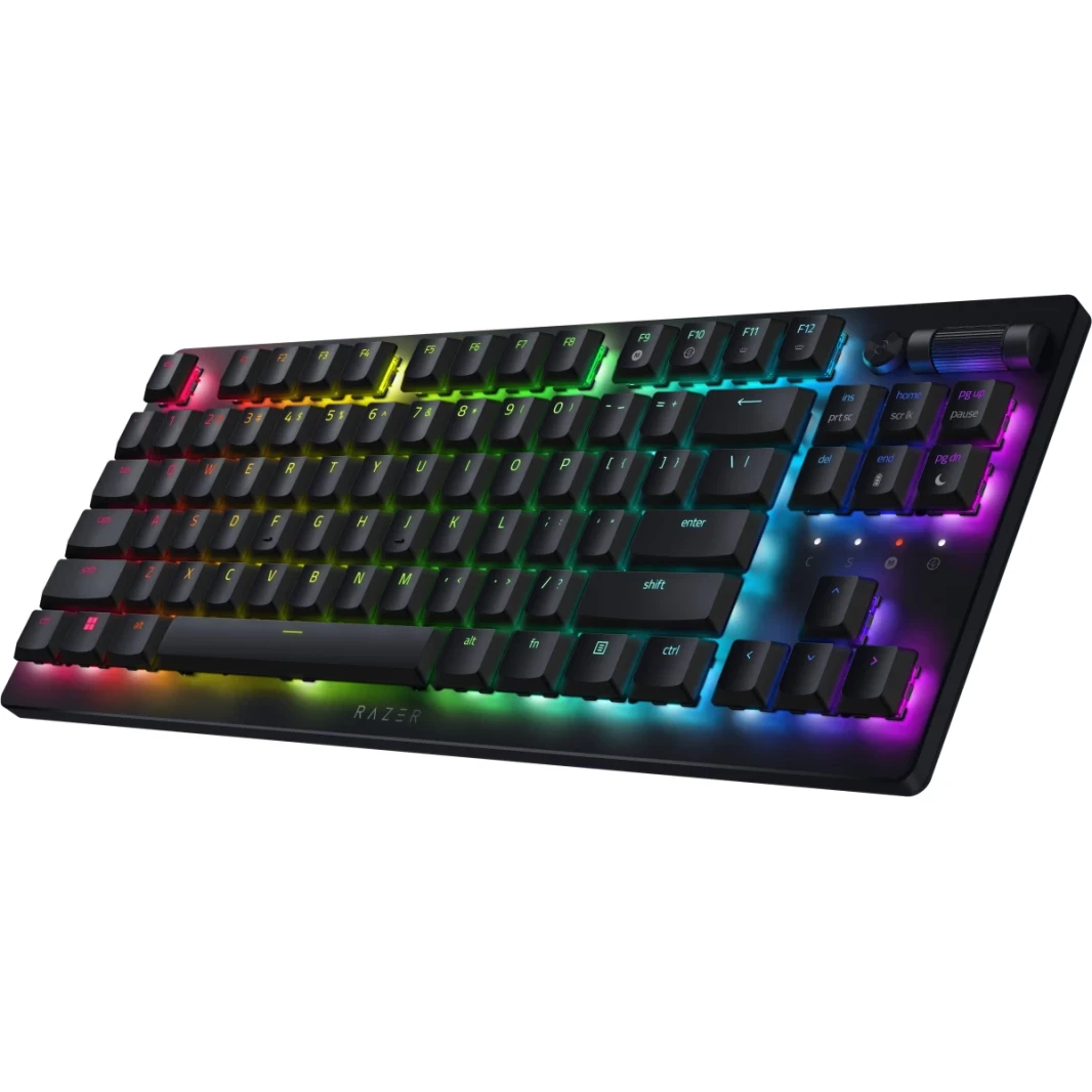 Razer Deathstalker V2 Pro TKL Wireless & Bluetooth المفاتيح البصرية منخفضة البروفينية Hyperspeed 50 HR مفاتيح مغلفة متين للغاية-أحمر خطي