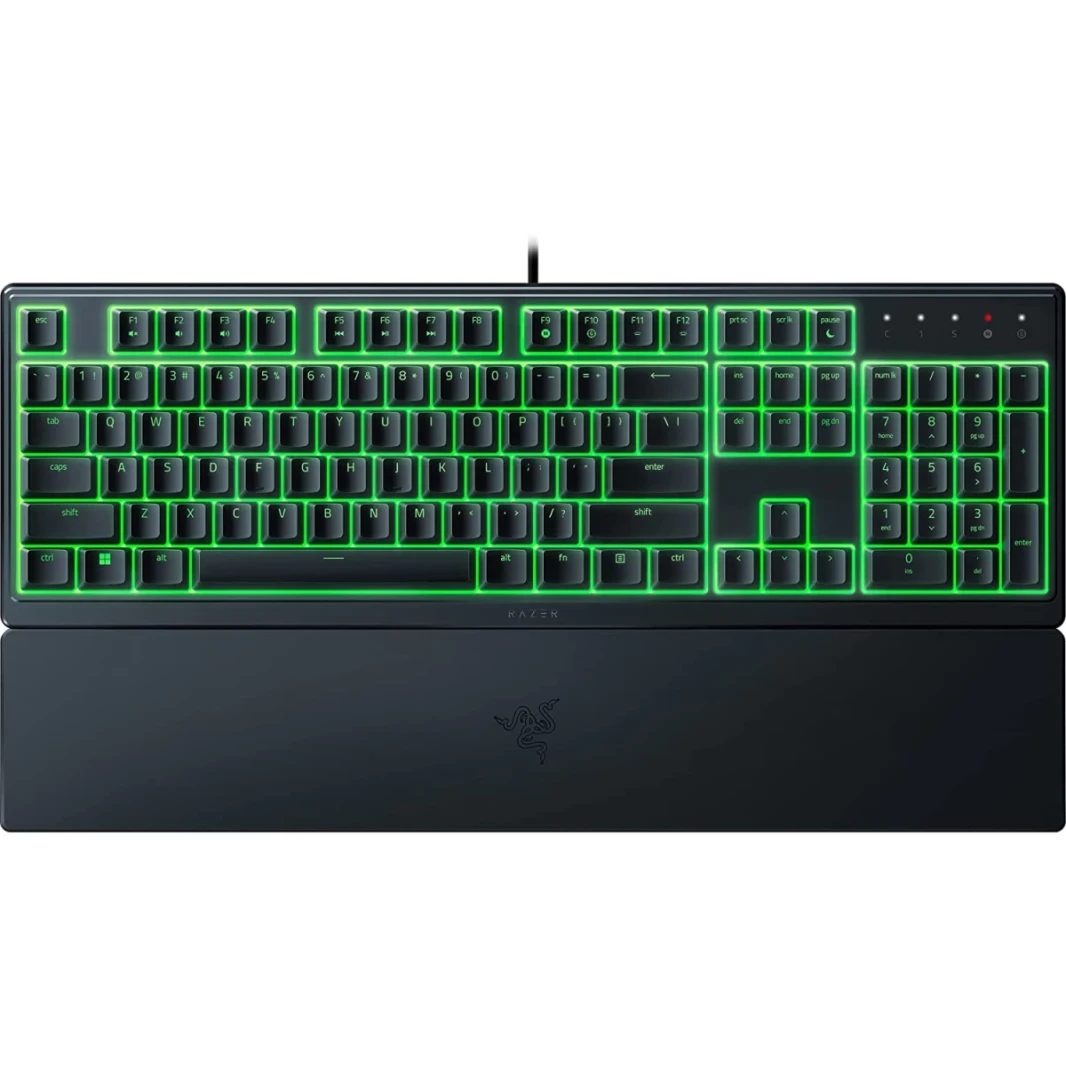 Razer Ornata V3 X Gaming مفاتيح منخفضة المفاتيح غشاء صامت SPILL Chroma RGB الإضاءة الراحة المعصم المريحة - أسود