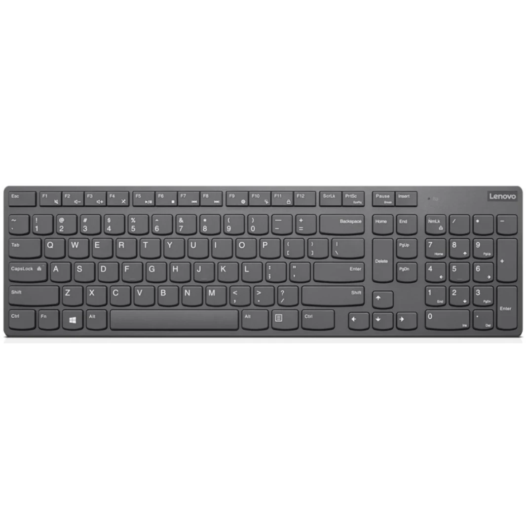 Lenovo Professional Slim II Wireless & Bluetooth لوحة مفاتيح قابلة لإعادة الشحن العربي / اللغة الإنجليزية - رمادي