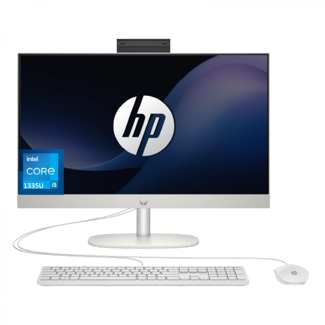 HP AIO All-in-One 24-cr0042ne PC (2023) 13Gen Intel® Core™ i5 1335U 10-Cores 8GB RAM DDR4 (Upgradable), 512 GB SSD 24" IPS FHD Display - White