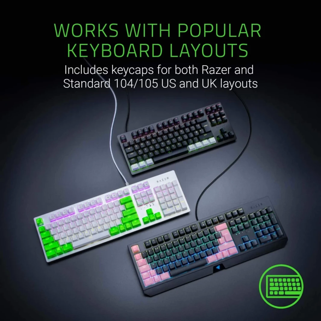 Razer Doubleshot PBT Keycap Upgrade Set for Mechanical & Optical Keyboards - Green