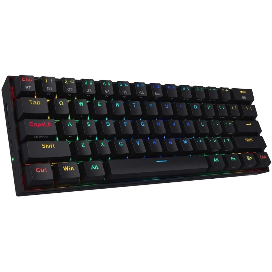 Redragon K530 Pro Draconic 60 ٪ اللاسلكي RGB Mechanical Keyboard ، BT/2.4 جيجا هرتز/سلكية 3-وضع 61 مفاتيح لوحة مفاتيح ألعاب مضغوطة مع مقبس الساخنة ، لوحة مركبة مجانية.