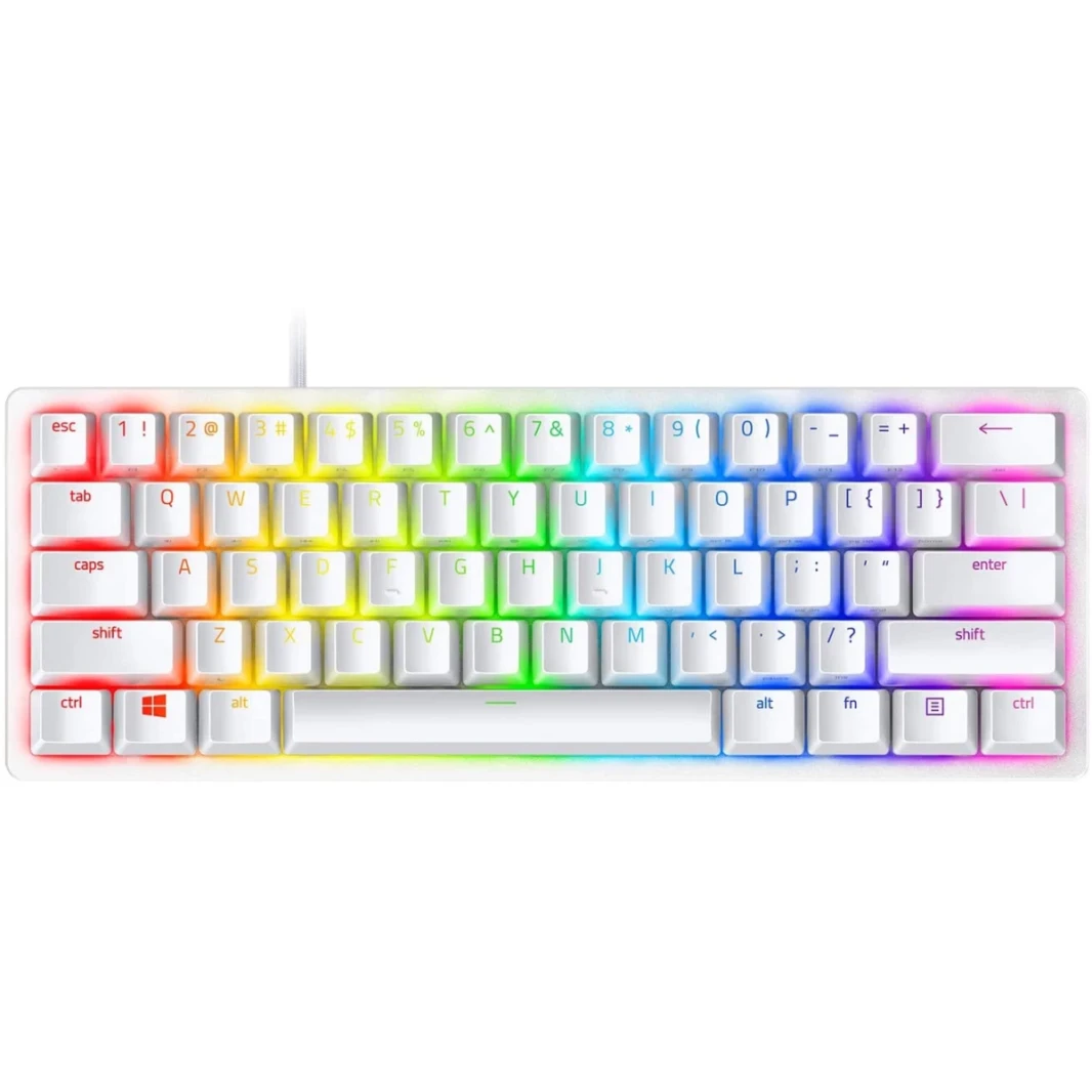 Razer Huntsman Mini 60 ٪ Clicky Optical-Mechanical Switches Doubleshot PBT Keycaps Cable Cable USB-C (Red Switch)-Mercury