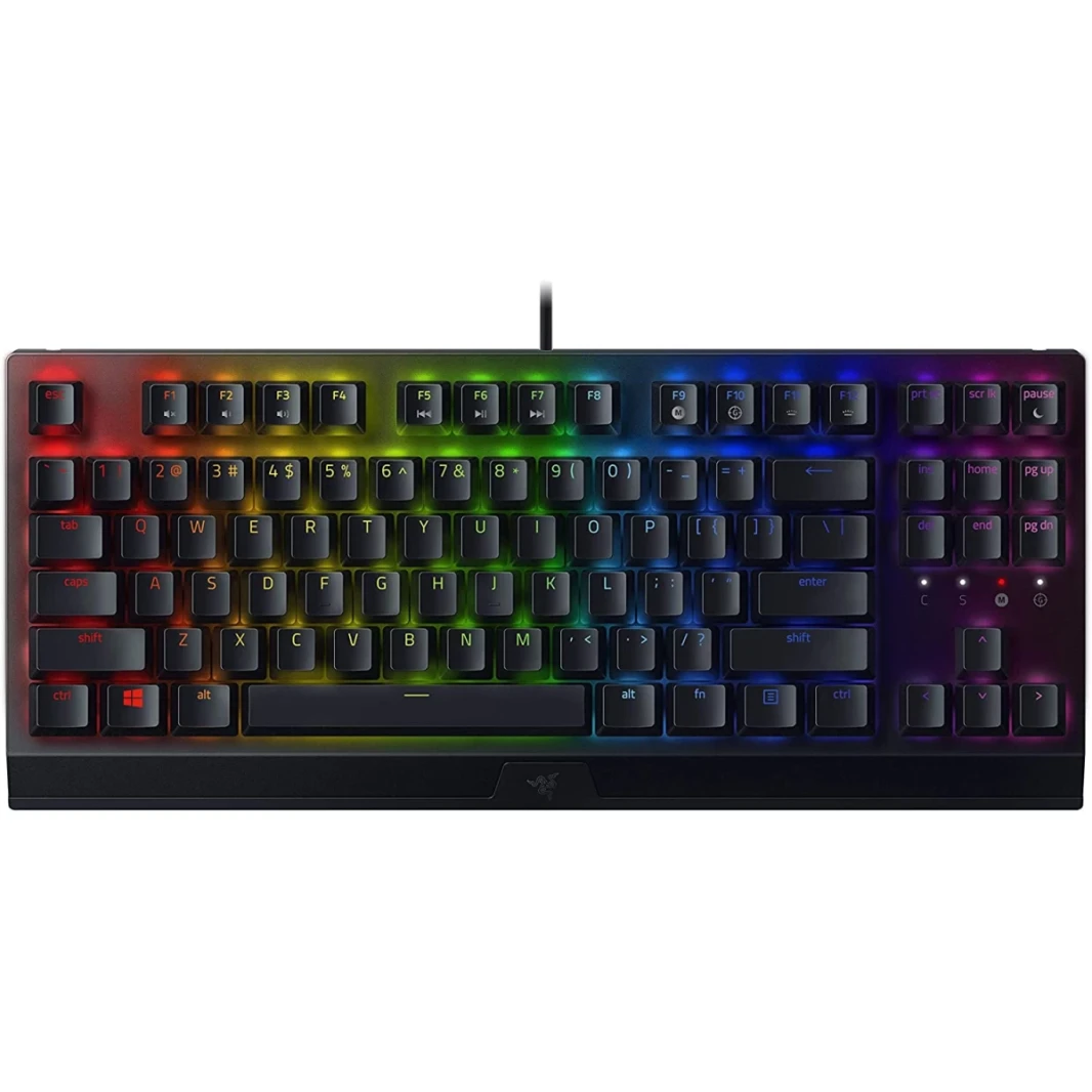 Razer Blackwidow V3 Tenkeyless TKL Mechanical Gaming Keyboard: مفاتيح ميكانيكية خضراء - عن طريق اللمس والنقر - CHROMA RGB الإضاءة - عامل شكل مضغوط - وحدات ماكرو قابلة للبرمجة