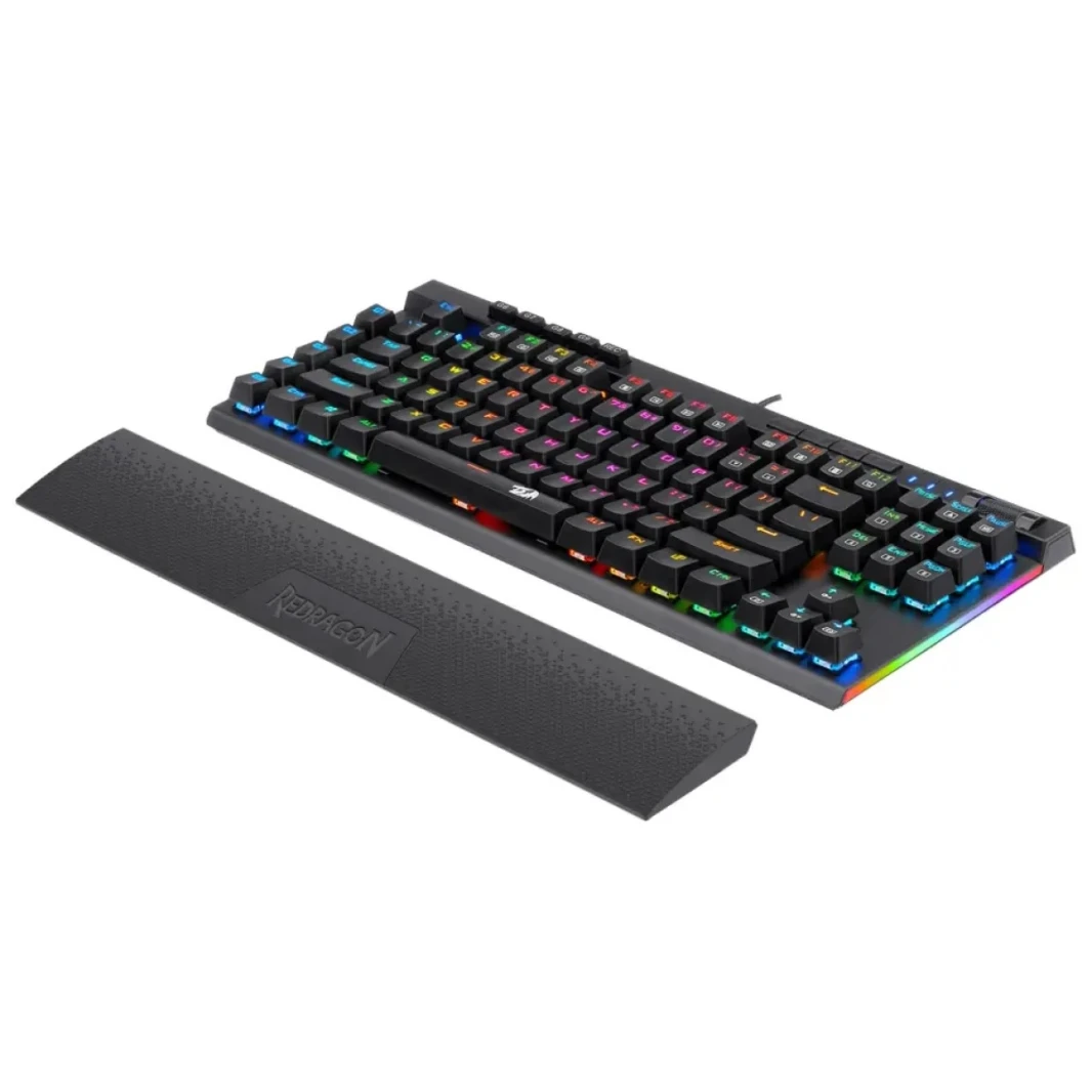 Redragon K587 Pro TKL RGB 3-mode اللاسلكي الميكانيكية 87 مفاتيح مفاتيح ألعاب ، 9 مفاتيح ماكرو مخصصة ، التحكم في الوسائط مع الراحة المعصم القابلة للفصل ، مفاتيح حمراء خطية ساخنة.