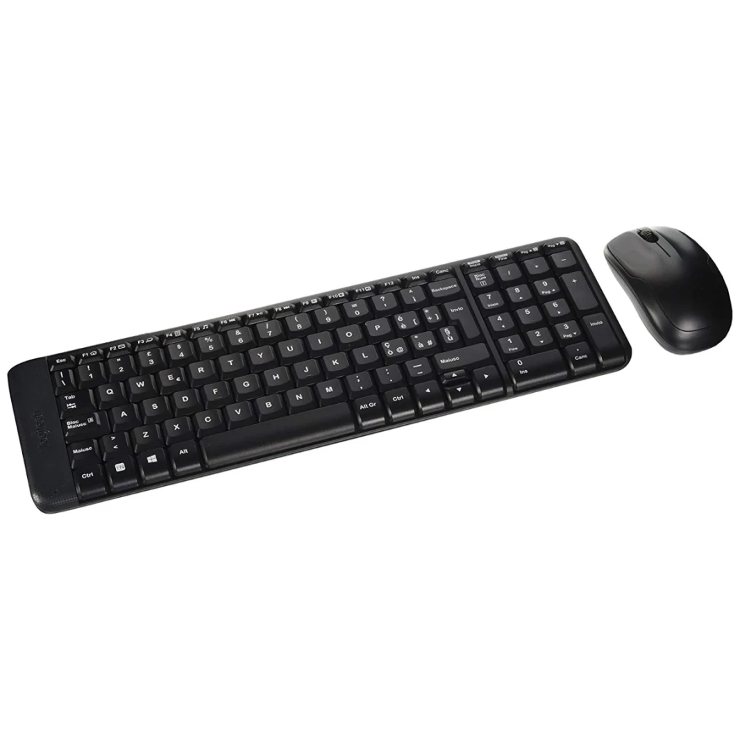 Logitech MK220 لوحة مفاتيح اللاسلكية المدمجة والماوس مجموعة لنظام التشغيل Windows توحيد بطارية USB -Receiver 24 شهرًا - أسود