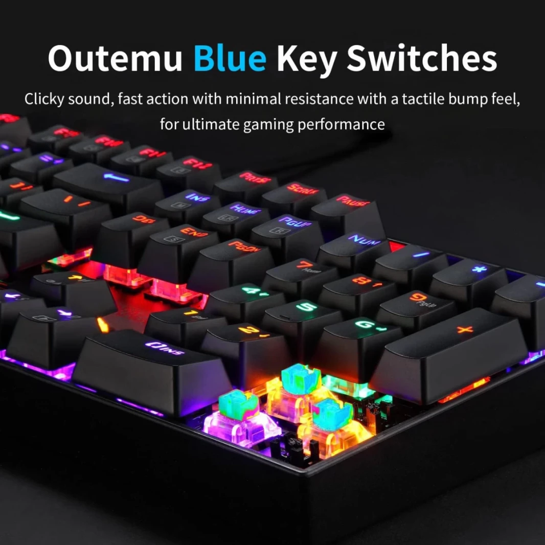 Redragon MITRA K551-1 Mechanical Gaming Keyboard RGB Backlit Wired Keyboard - Blue Switches