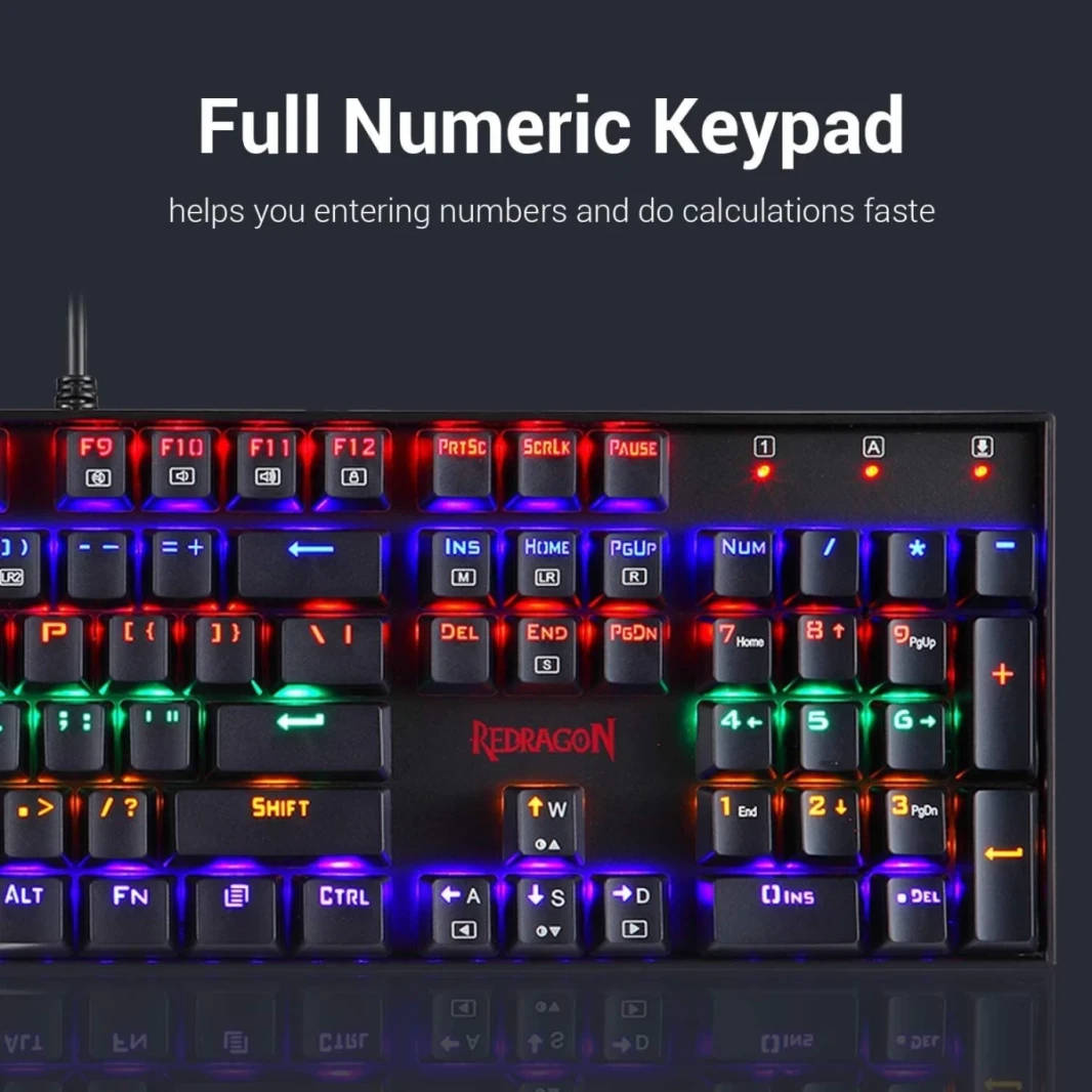 Redragon MITRA K551-1 Mechanical Gaming Keyboard RGB Backlit Wired Keyboard - Blue Switches