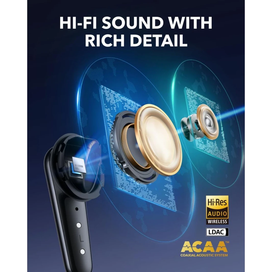 Soundcore Liberty 4 Pro by Anker, Noise Cancelling Wireless Earbuds, 7-Sensor and Real-Time Adaptive Noise Cancelling, Faster Charging, Studio-Level Hi-Fi Music, Clear Calls 6 Mics and AI - 18 Month Warranty
