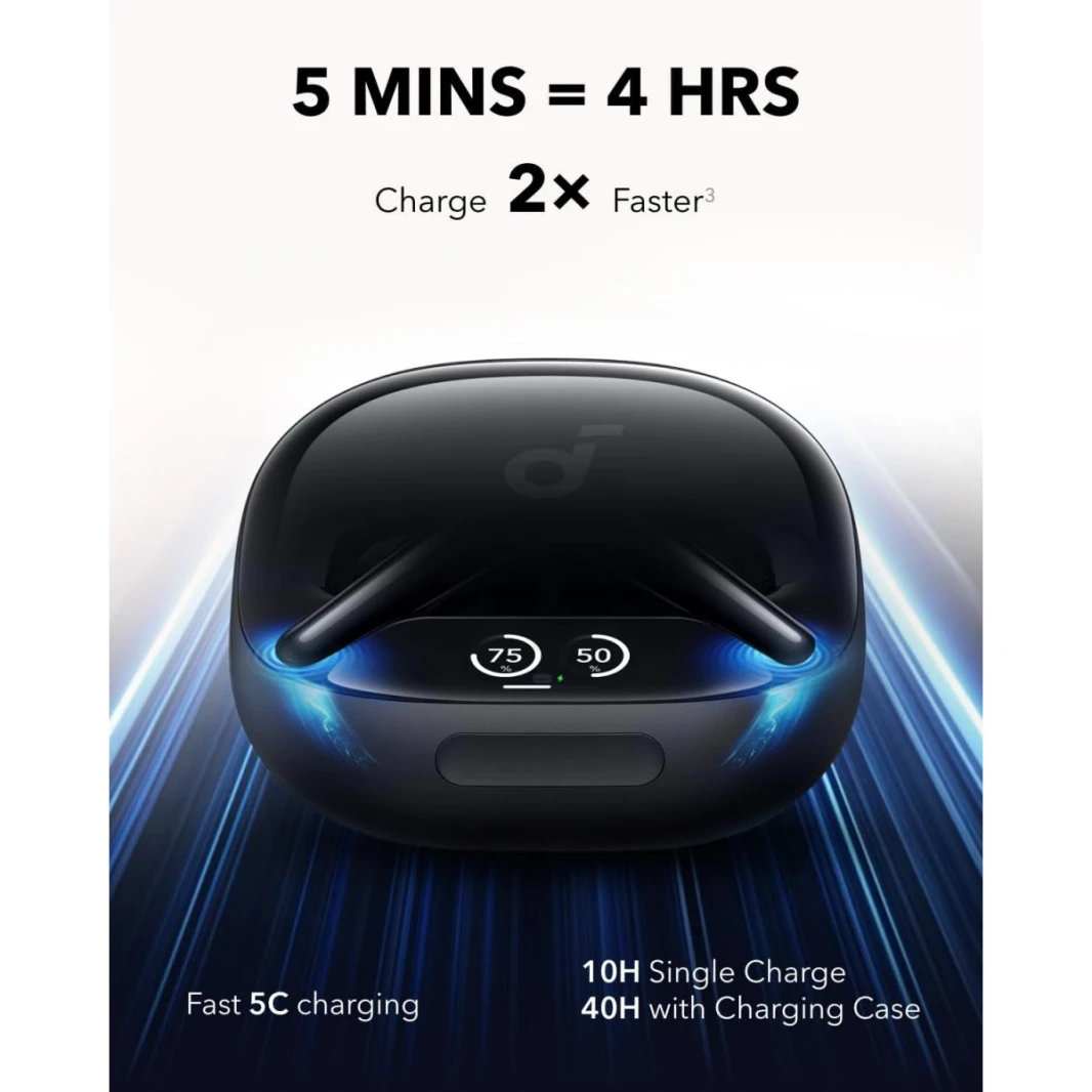 Soundcore Liberty 4 Pro by Anker, Noise Cancelling Wireless Earbuds, 7-Sensor and Real-Time Adaptive Noise Cancelling, Faster Charging, Studio-Level Hi-Fi Music, Clear Calls 6 Mics and AI - 18 Month Warranty