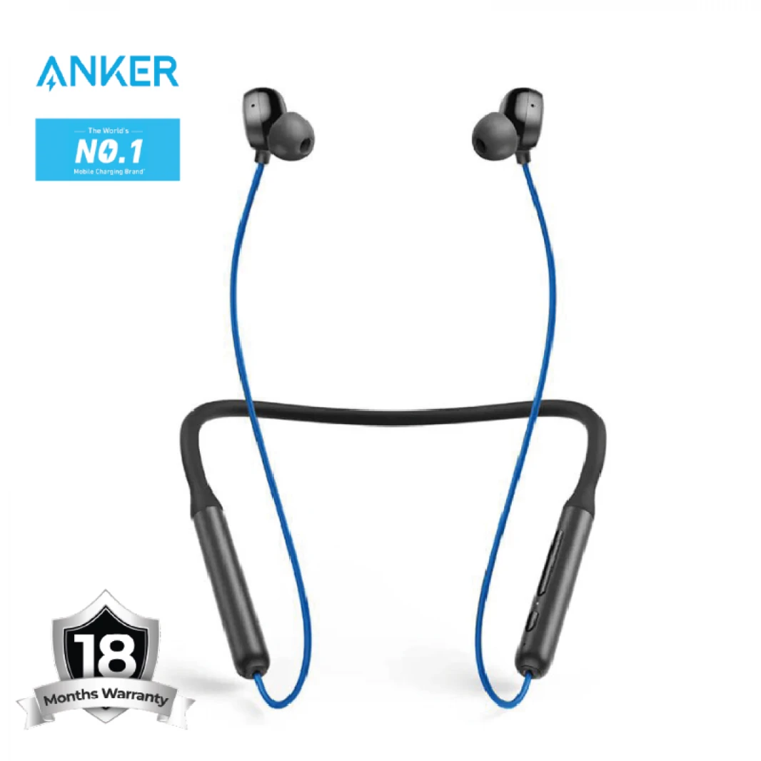 Anker soundcore life u2i bluetooth neckband with 22 h playtime, 10 mm drivers, clear calls, usb-c fast charging, foldable & lightweight build, ipx5 waterproof - 18 Month Warranty