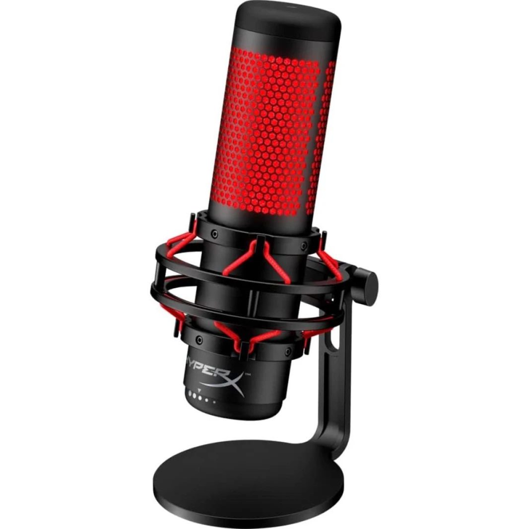 HYPERX  Quadcast RGB Gaming Microphone Anti-Vibration Shock Mount, Four Selectable Polar Patterns, Convenient Gain Control Adjustment  - Black | 1 Year Warranty