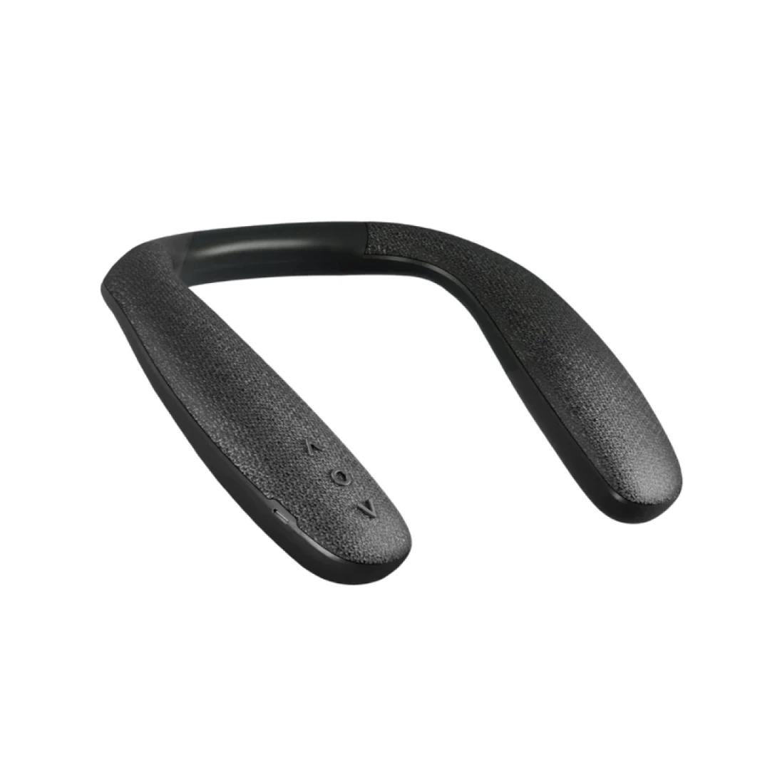 Promate Hook Dynamic Stereo Wearable Neckband Wireless Speaker with 360-Degree Sound, 9H Playtime-Black
