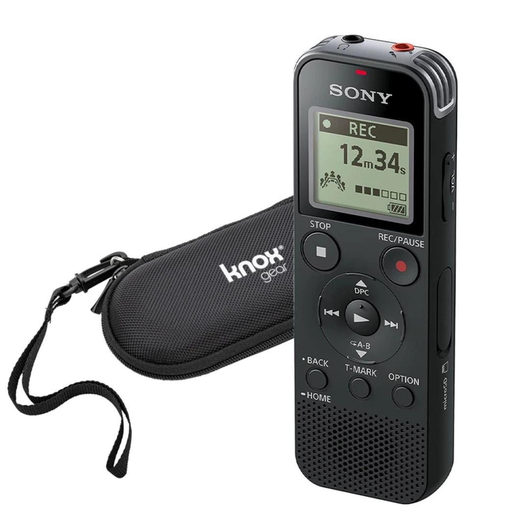 Sony ICD-PX470 Stereo Digital Voice Recorder with Built-in USB Voice Recorder Up to 55 Hours Of battery Life For Extended Recording Reduces Background Noise , Black