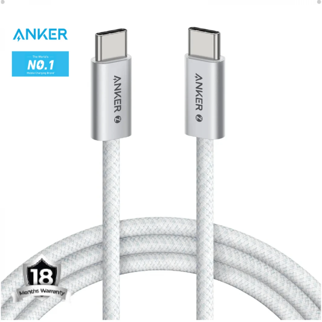 Anker 544 PowerLine USB C to USB C Cable Fast Charging 140W 6ft Cable A80F2 - White - 18 Month Warranty
