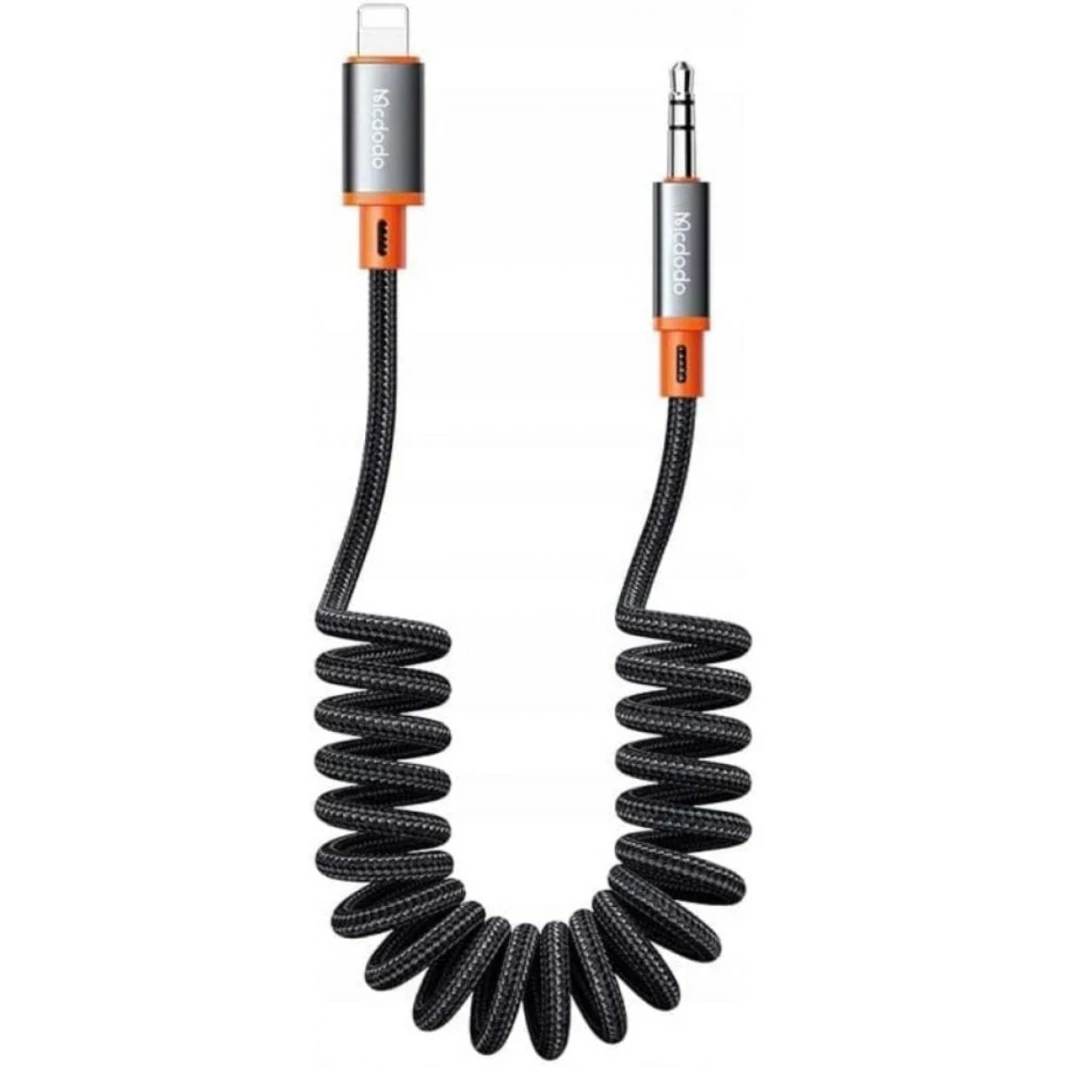 Mcdodo CA-0890 Lightning to 3.5mm AUX Jack Coil Cable Castle Series 1.8m - 18 Month Warrannty