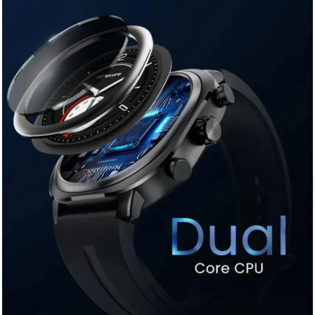 HiFuture AIX 1.43" Amoled Gorilla Glass, Stainless Steel, Sports Mode Automatic Detection Ai - Artificial Intelligence Health Monitoring (Dark Titanium) - 18 Month Warranty
