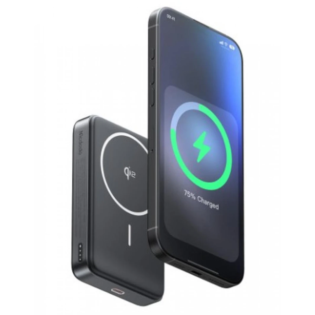 MCDODO MC7811 30W QI2 MAGNETIC WIRELESS CHARGING 10000MAH 1C POWER BANK - BLACK - 18 Months Warranty