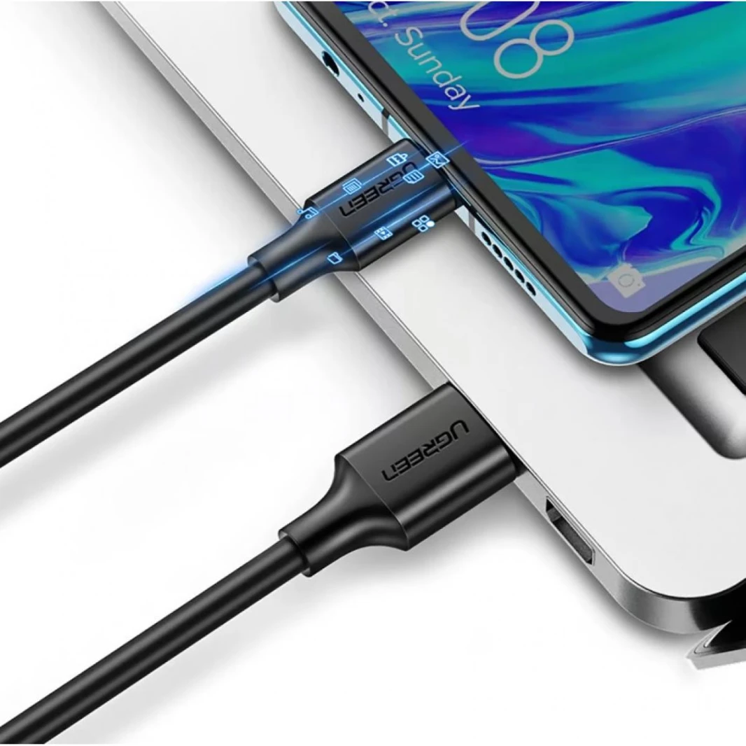 UGreen USB-C Male To USB 3.0 A 3A Data Cable - 2m (Black)